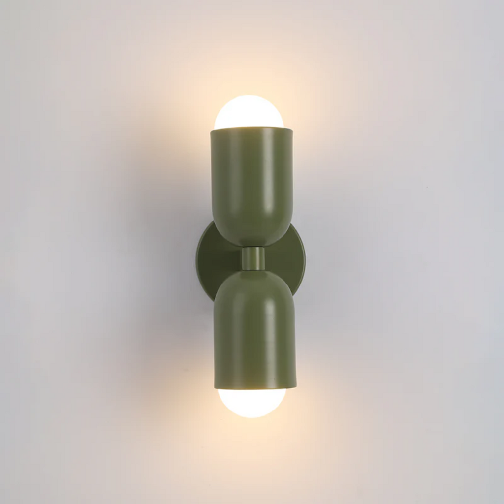 Modern Metal Cylinder Two Light Up And Down Wall Sconce | Ormexis