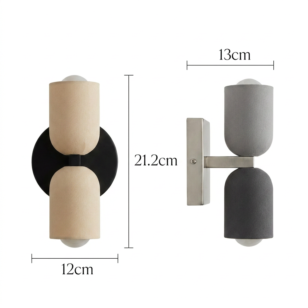 Modern Metal Cylinder Two Light Up And Down Wall Sconce | Ormexis