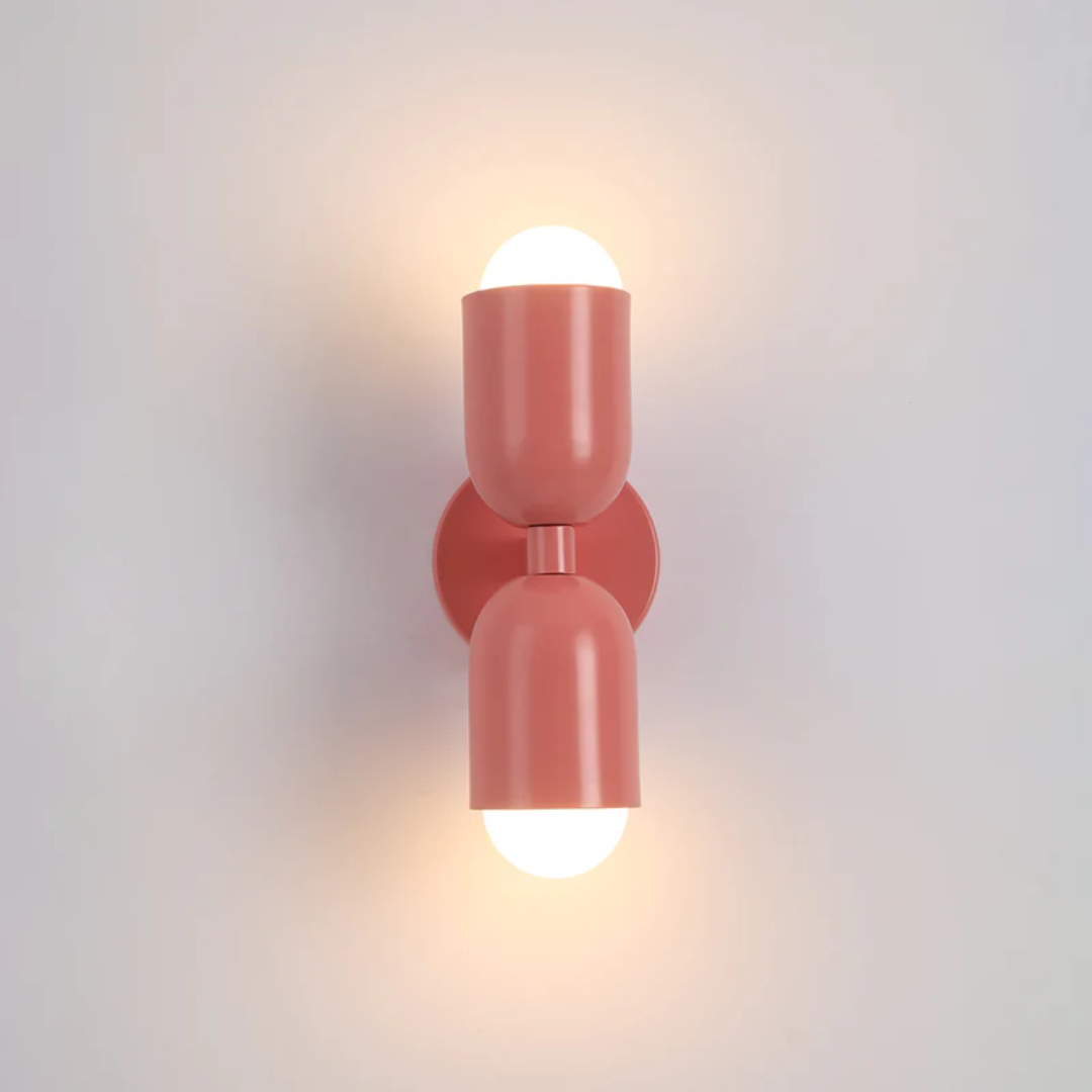 Modern Metal Cylinder Two Light Up And Down Wall Sconce | Ormexis