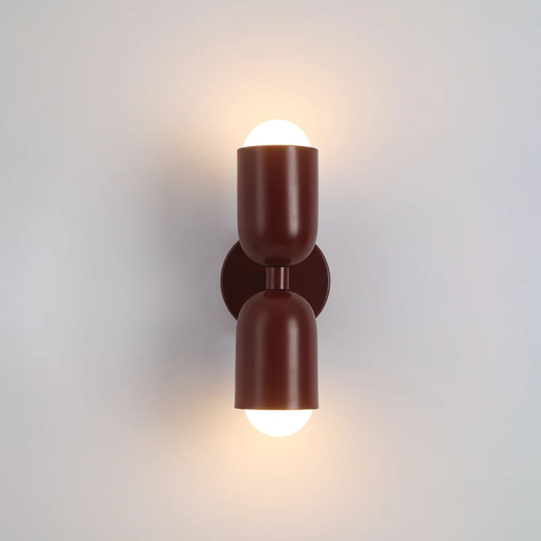 Modern Metal Cylinder Two Light Up And Down Wall Sconce | Ormexis
