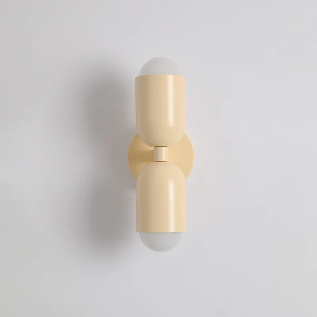 Modern Metal Cylinder Two Light Up And Down Wall Sconce | Ormexis