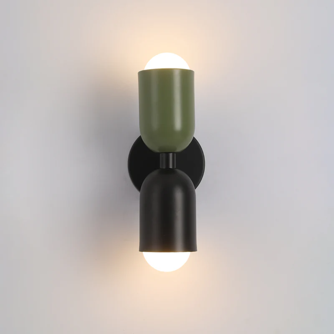 Modern Metal Cylinder Two Light Up And Down Wall Sconce | Ormexis