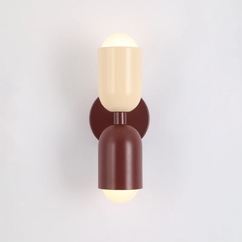 Modern Metal Cylinder Two Light Up And Down Wall Sconce | Ormexis