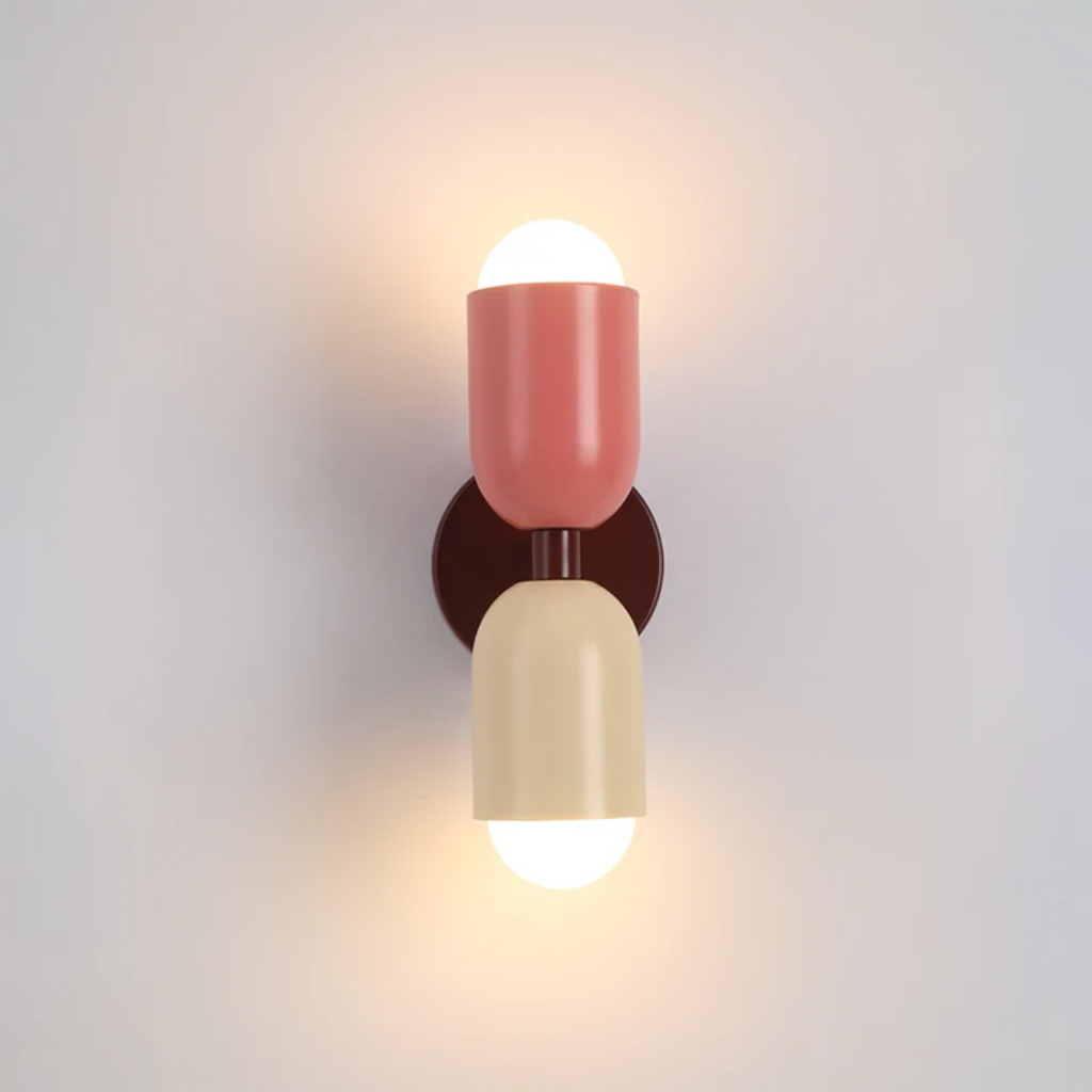 Modern Metal Cylinder Two Light Up And Down Wall Sconce | Ormexis
