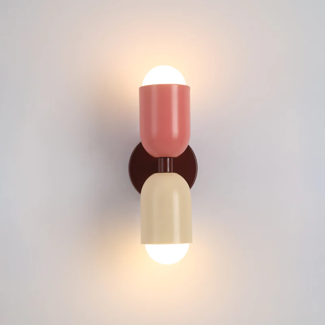 Modern Metal Cylinder Two Light Up And Down Wall Sconce | Ormexis
