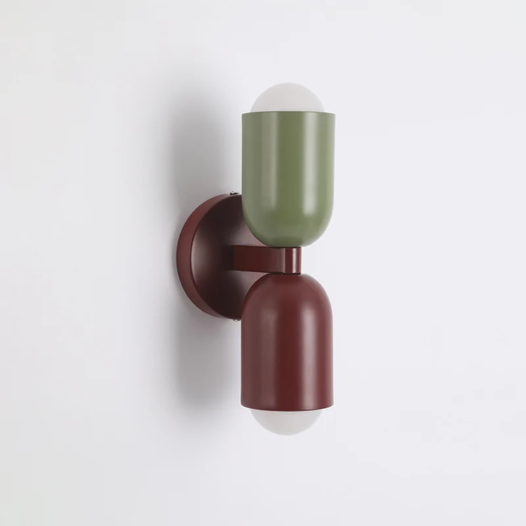 Modern Metal Cylinder Two Light Up And Down Wall Sconce | Ormexis