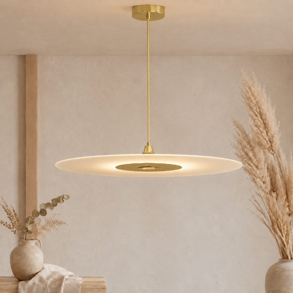 Moderní minimalistické ploché závěsné LED svítidlo v černé nebo zlaté barvě | Ormexis
