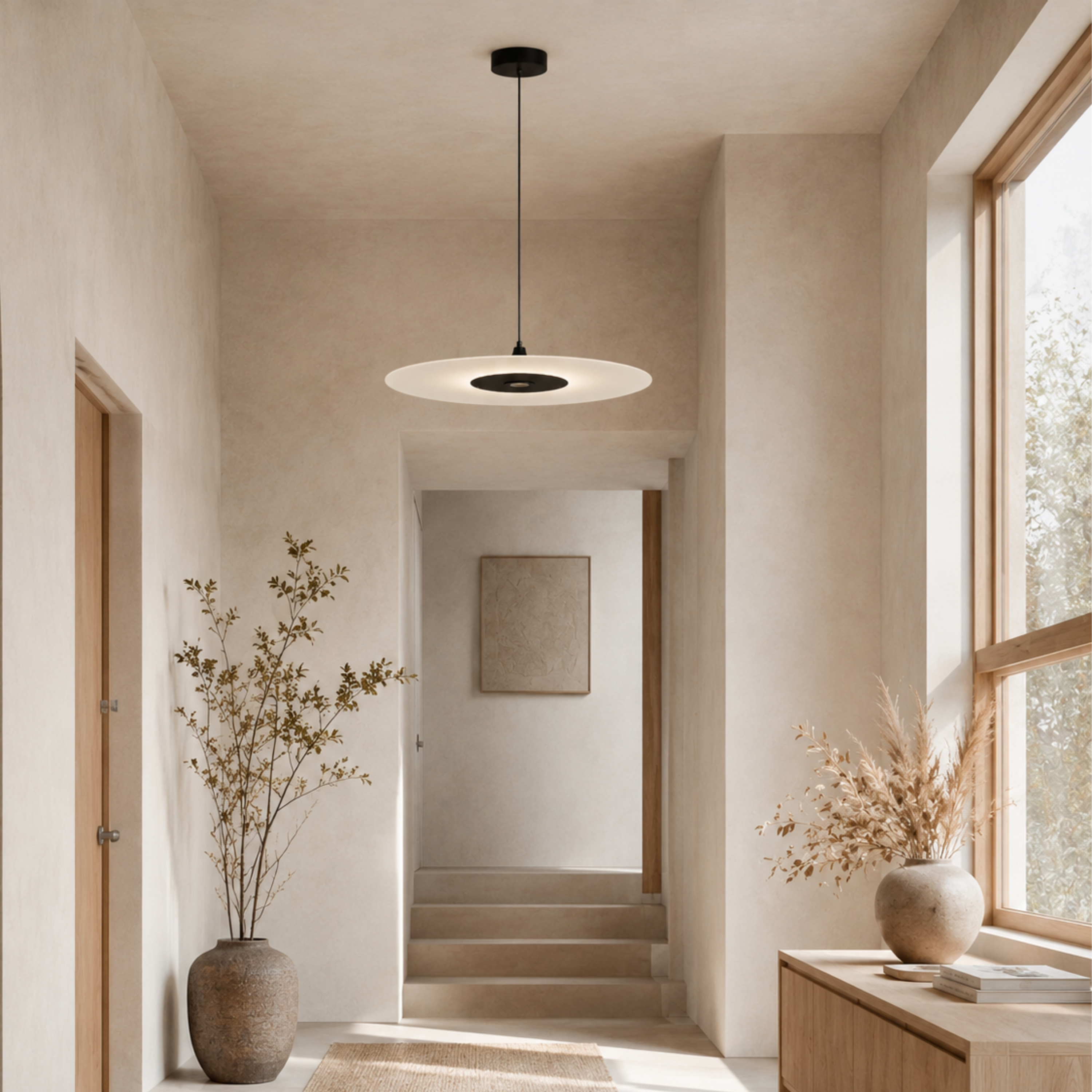 Moderní minimalistické ploché závěsné LED svítidlo v černé nebo zlaté barvě | Ormexis