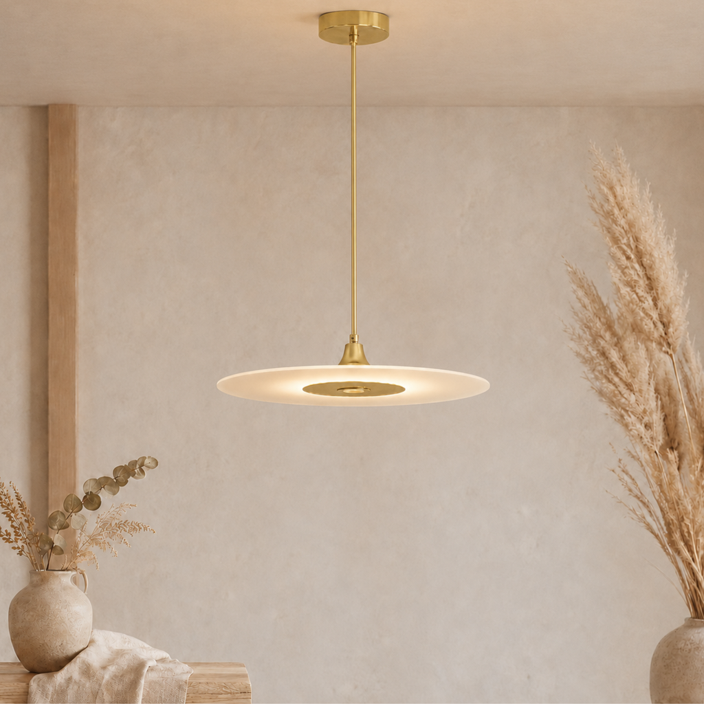 Moderní minimalistické ploché závěsné LED svítidlo v černé nebo zlaté barvě | Ormexis
