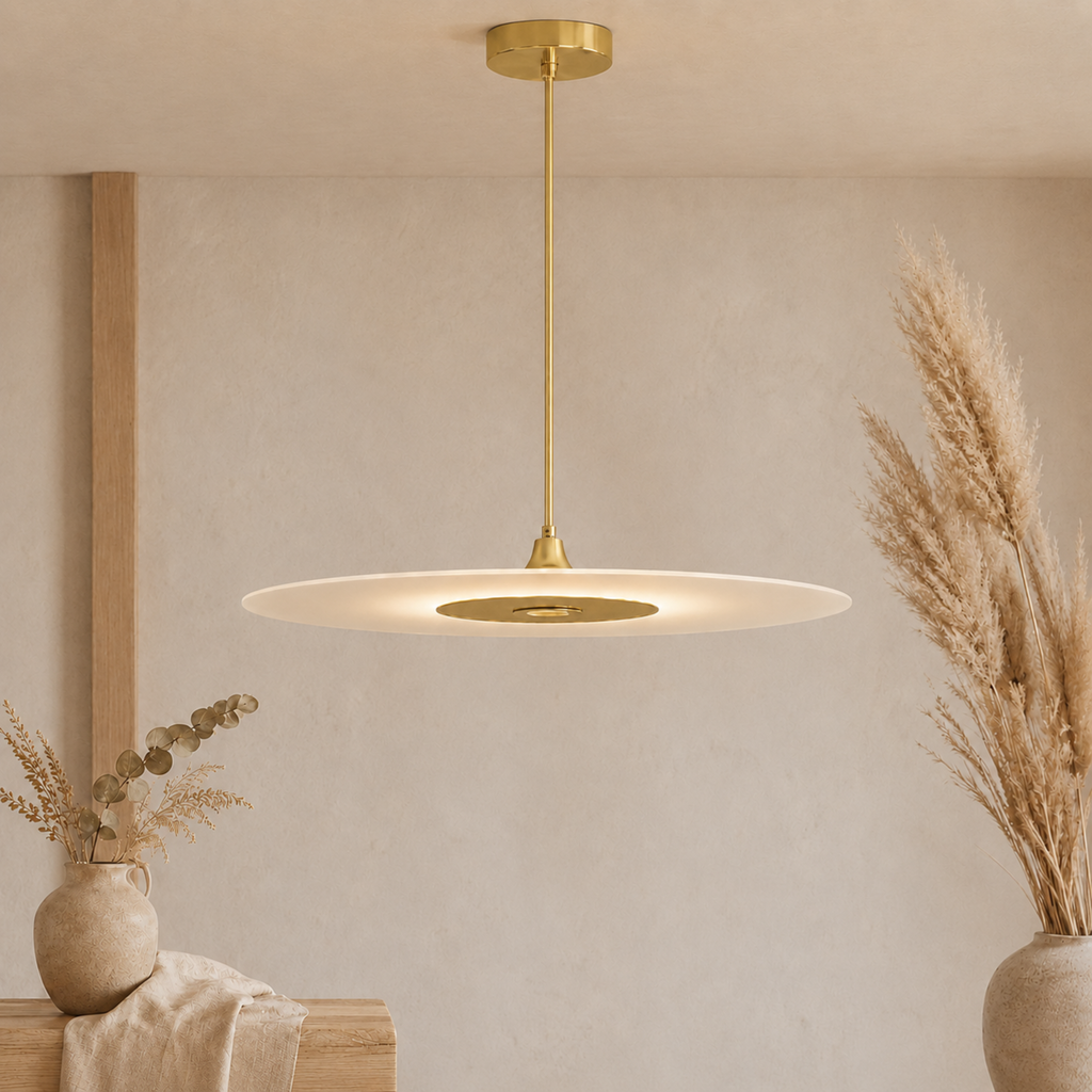Moderní minimalistické ploché závěsné LED svítidlo v černé nebo zlaté barvě | Ormexis