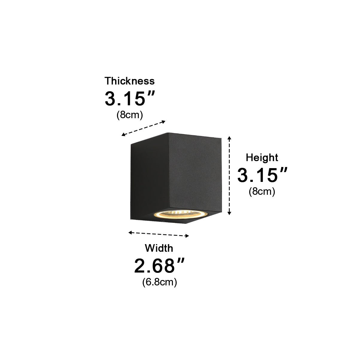 Applique murale rectangulaire minimaliste à faisceau lumineux | Ormexis