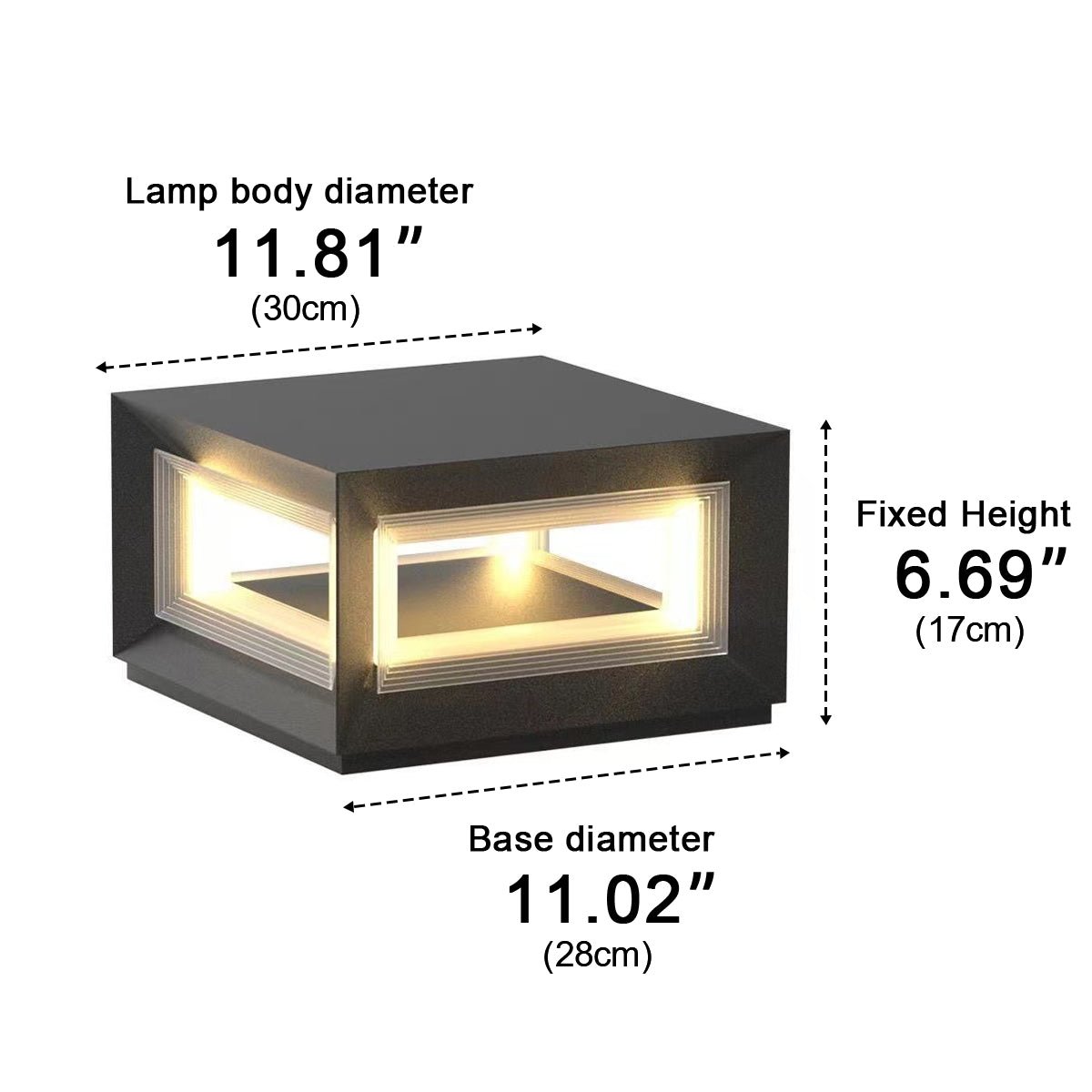Rectangular LED Outdoor Pillar Light | Ormexis
