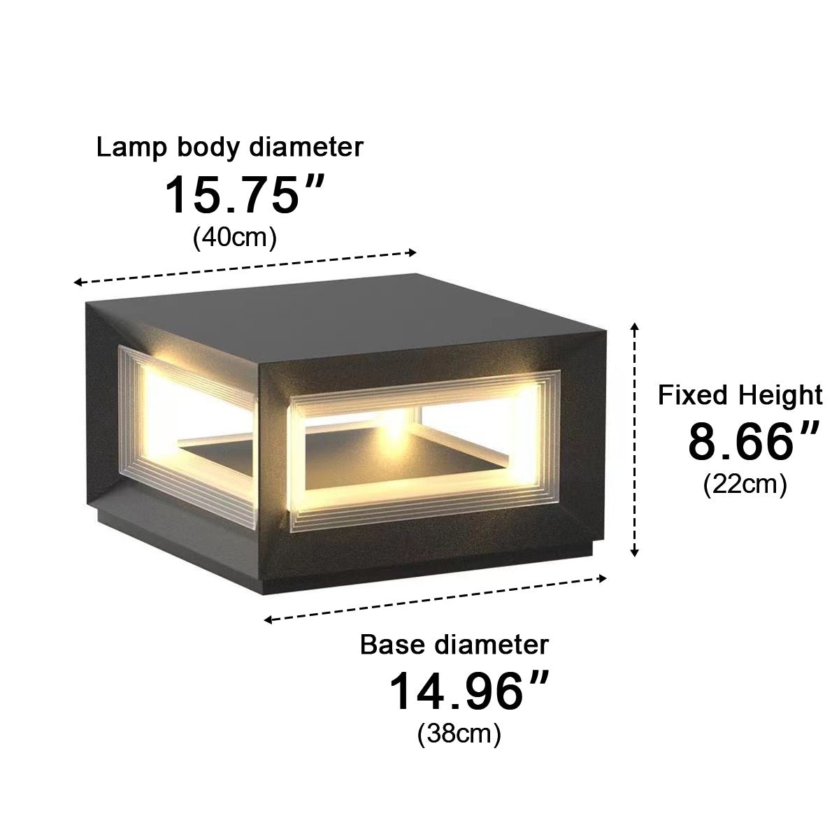 Rectangular LED Outdoor Pillar Light | Ormexis