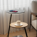 Table d’appoint moderne à deux niveaux avec cadre en acier revêtu | Ormexis