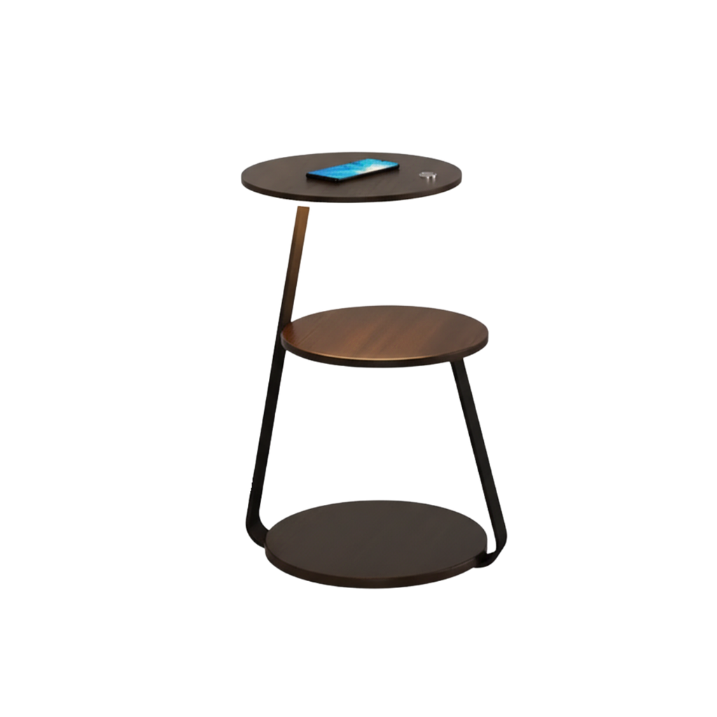Table d’appoint moderne à deux niveaux avec cadre en acier revêtu | Ormexis
