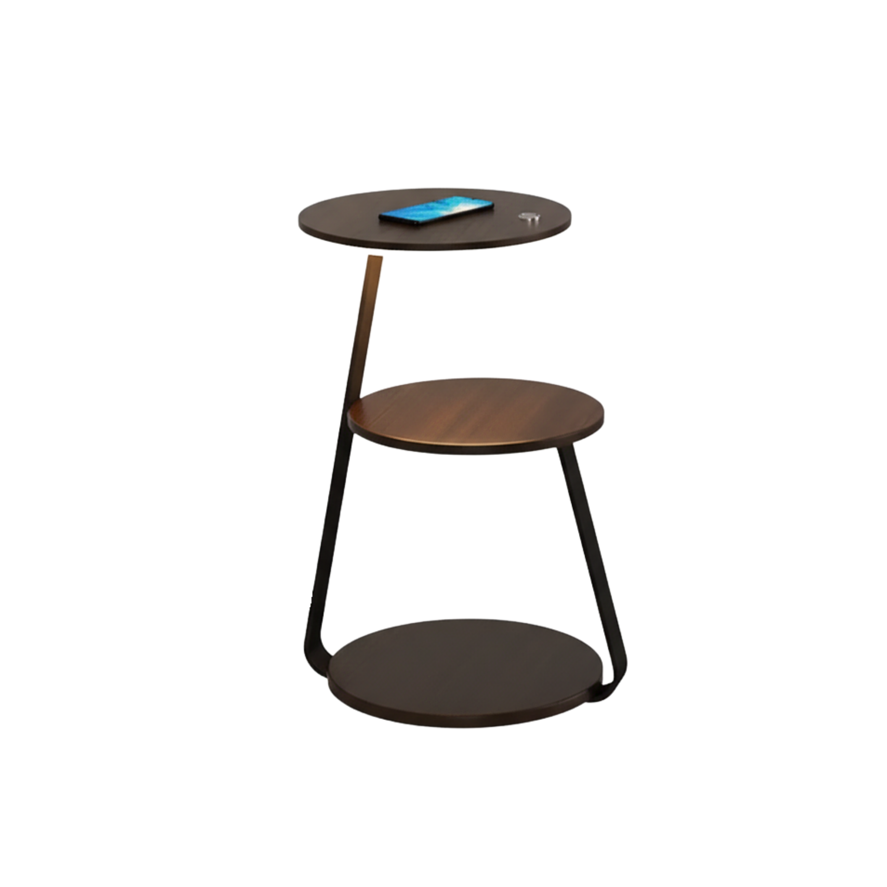Table d’appoint moderne à deux niveaux avec cadre en acier revêtu | Ormexis