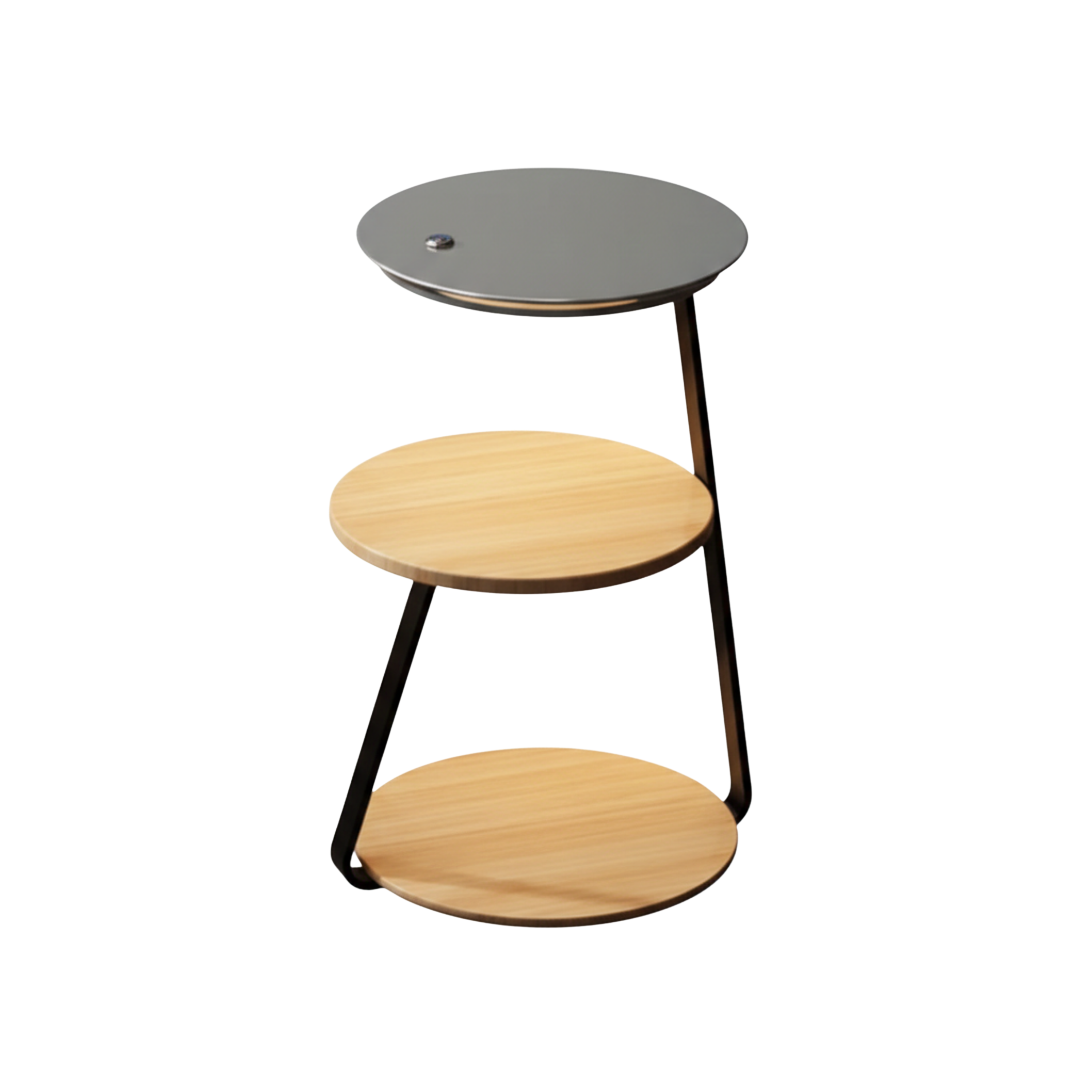 Table d’appoint moderne à deux niveaux avec cadre en acier revêtu | Ormexis