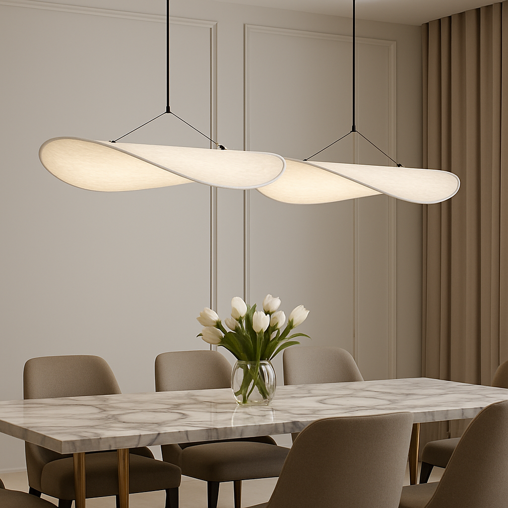Modern Sculptural Silk Pendant Lamp | Ormexis