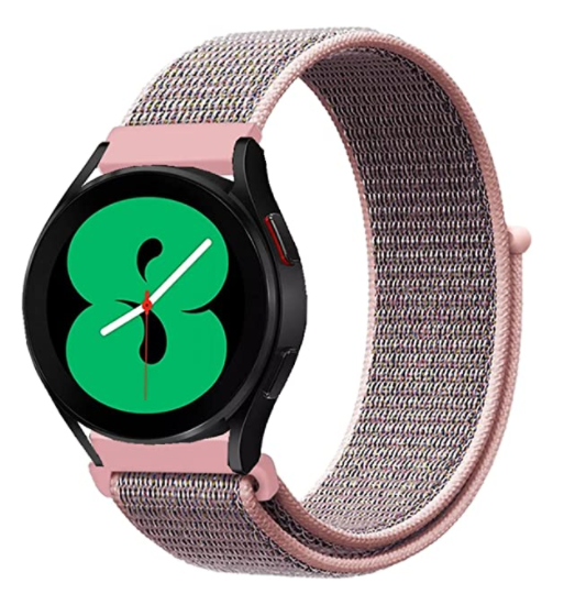 Nylon Strap For Samsung Galaxy Watch 4 40mm In Grey Pink