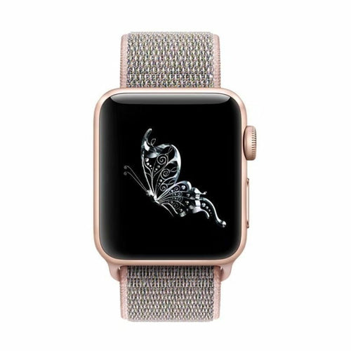 Pulseira de Nylon para Apple Watch em Rosa Suave para Conforto Durante Todo o Dia
