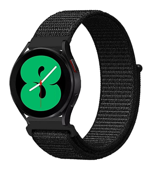 Black Nylon Watch Band For Samsung Galaxy Watch 4 40mm