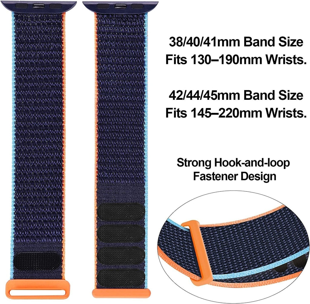 Classic Apple Watch Nylon Strap Loop In Dark Blue Shade