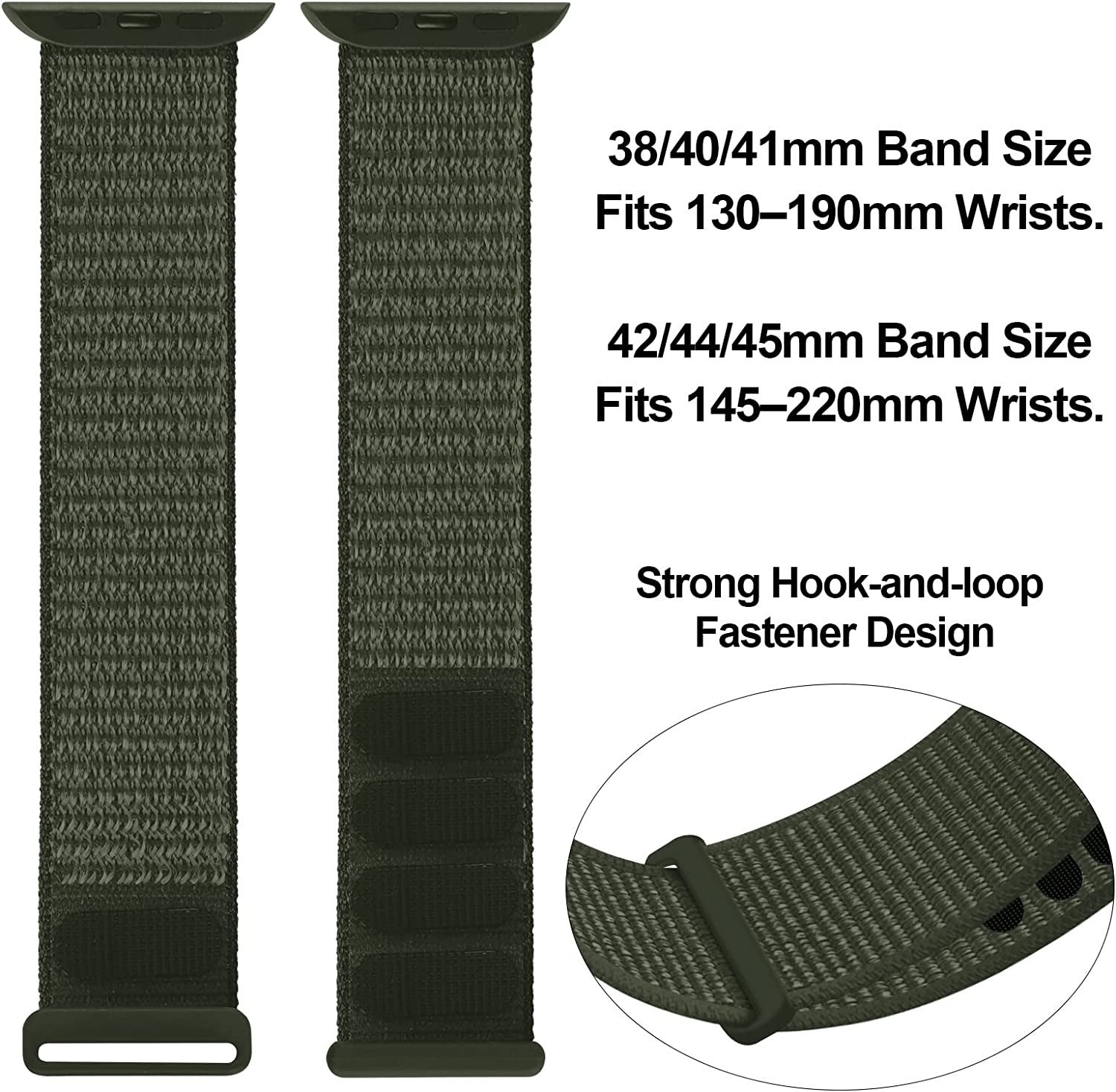 Řemínek Apple Watch Loop z měkkého nylonu v barvě armádní zelené