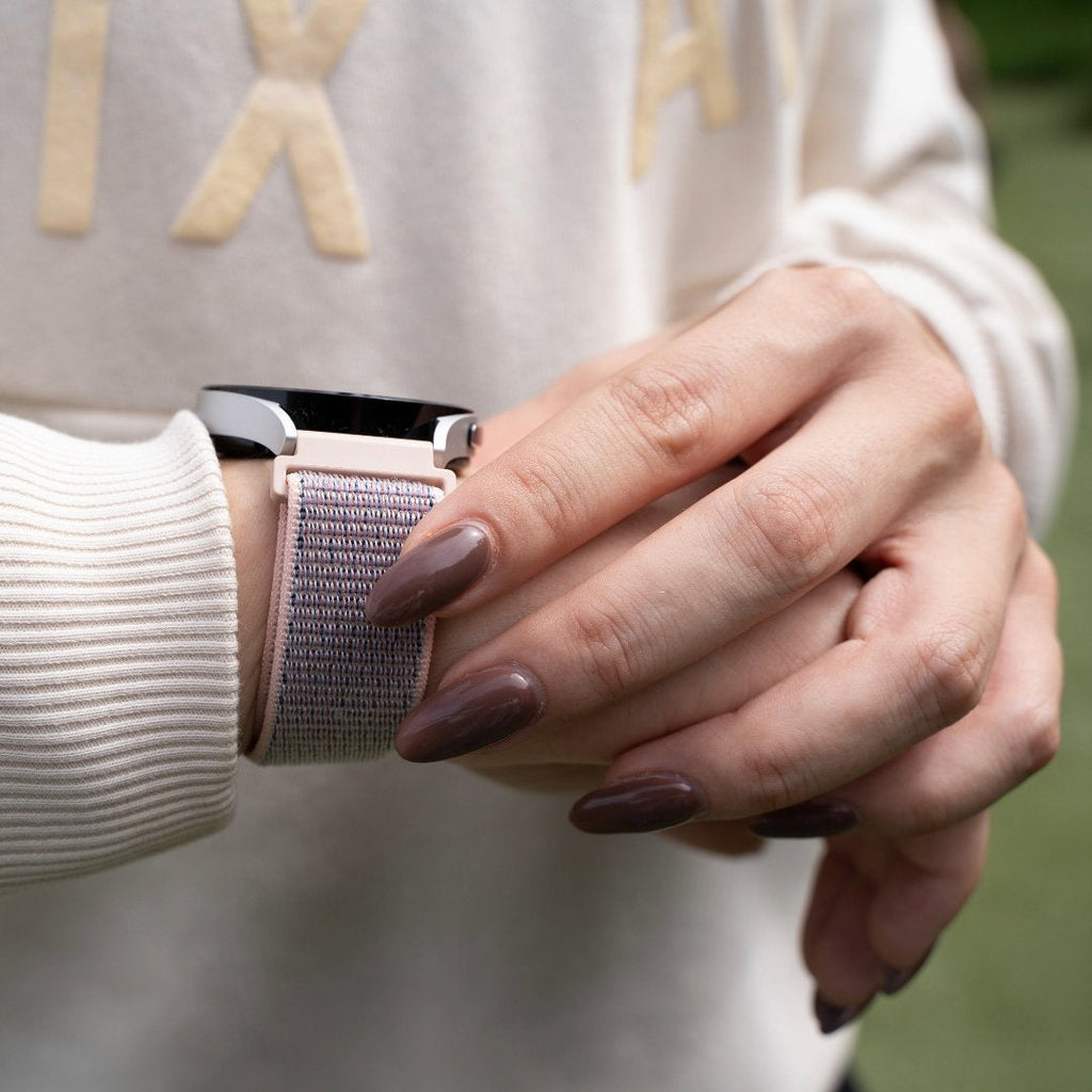 Samsung Galaxy Watch 7 40mm nylonový řemínek v šedé a růžové barvě