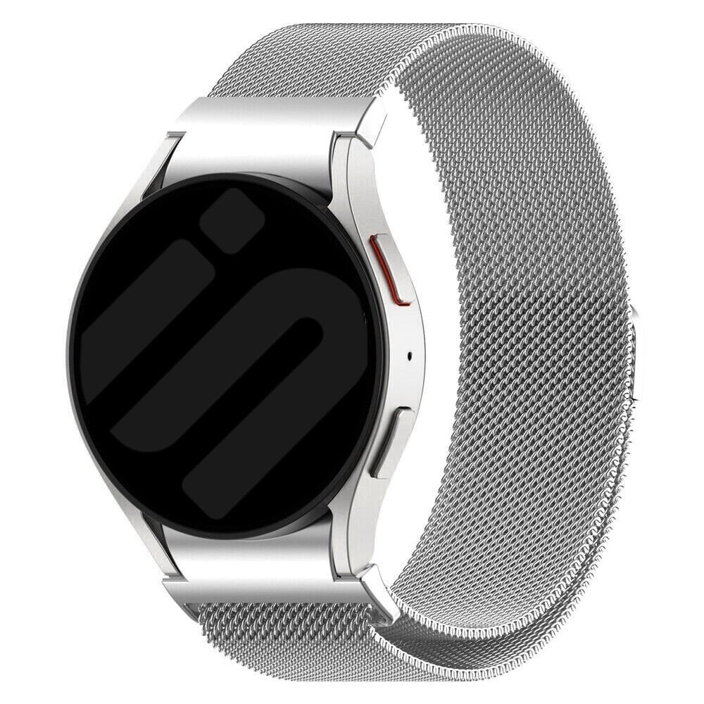 Samsung Galaxy Watch 7 44mm Prateado com Bracelete Milanesa e Fecho de Pressão