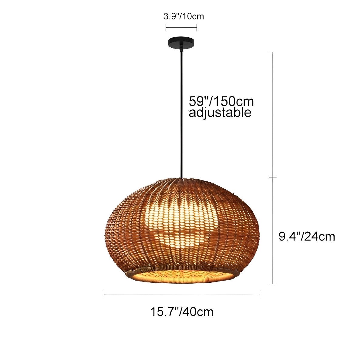 Woven Dome Rattan Pendant Light | Ormexis