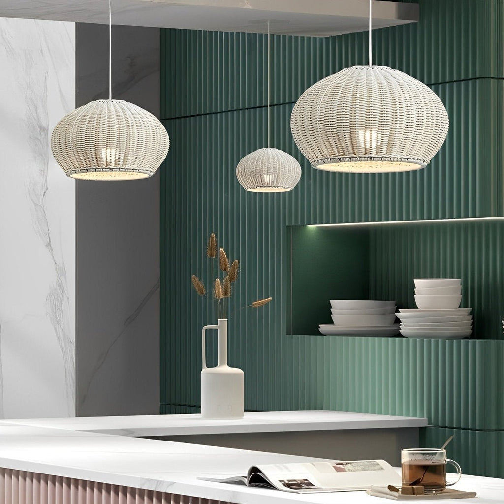 Woven Dome Rattan Pendant Light | Ormexis