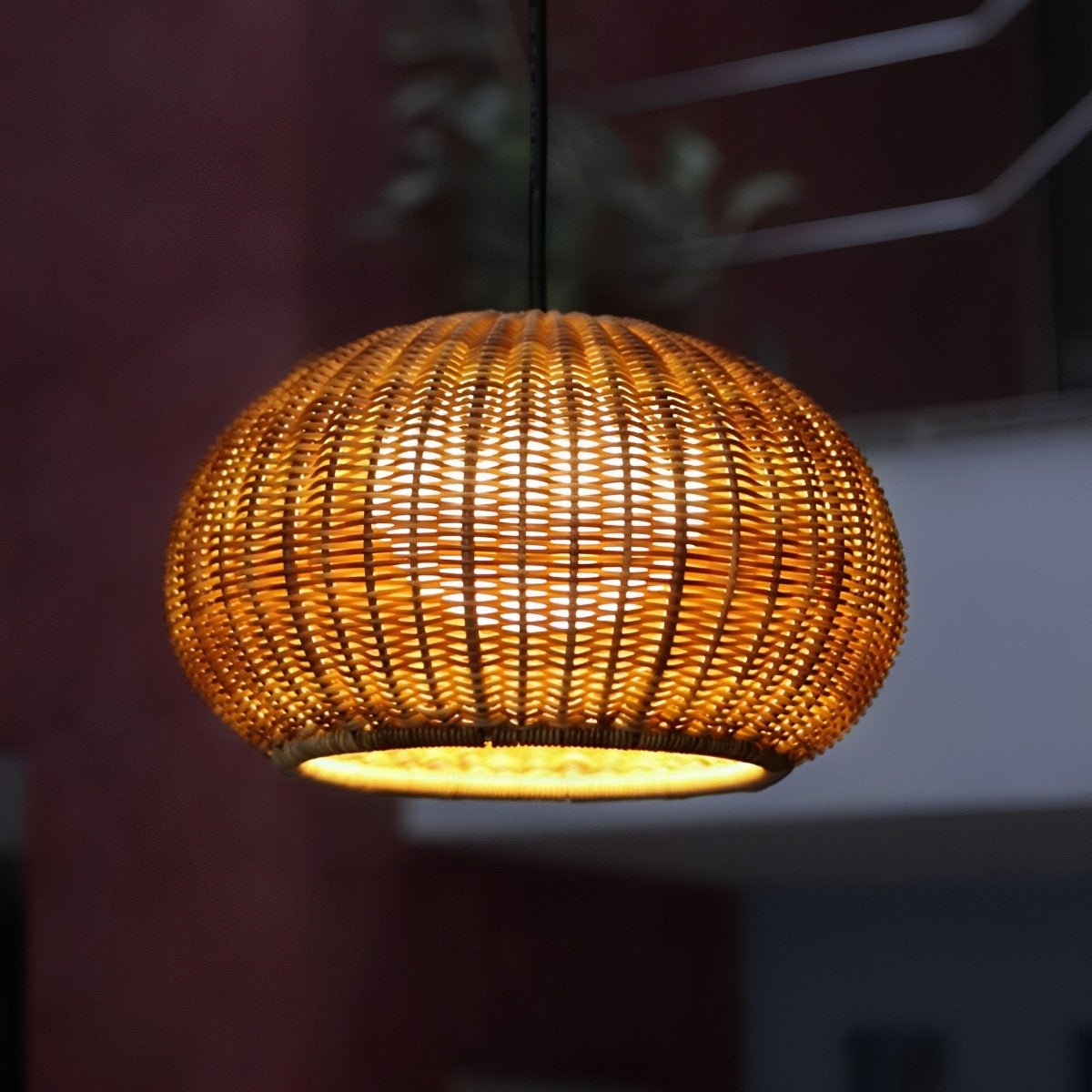 Woven Dome Rattan Pendant Light | Ormexis