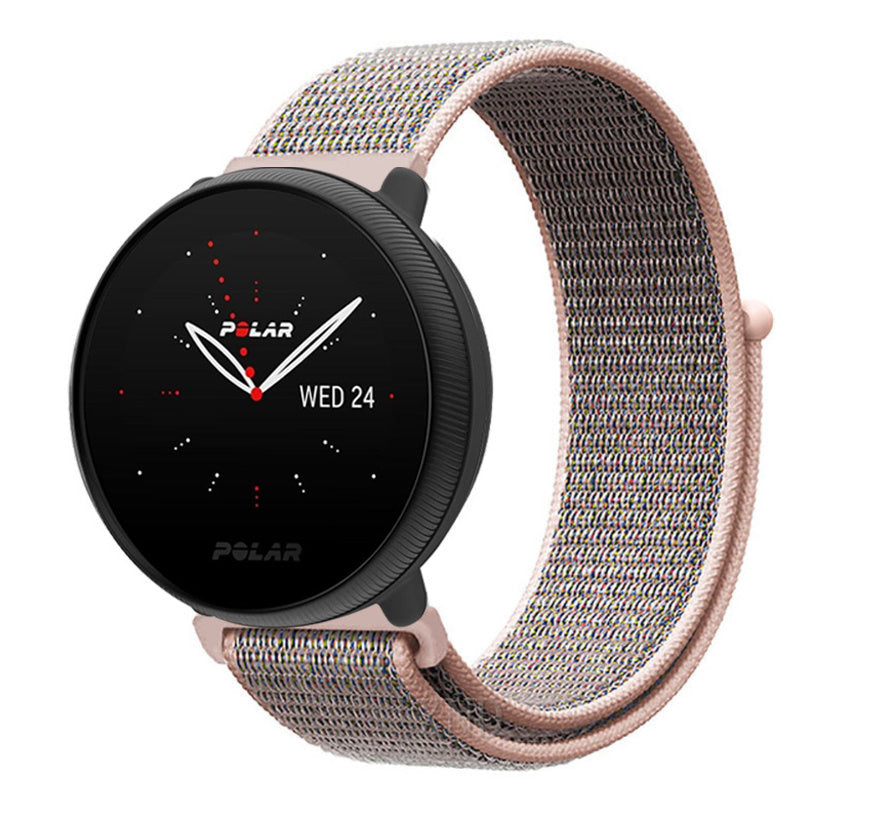 Polar Ignite 2 Replacement Nylon Band Gray-Pink Color For Smartwatch