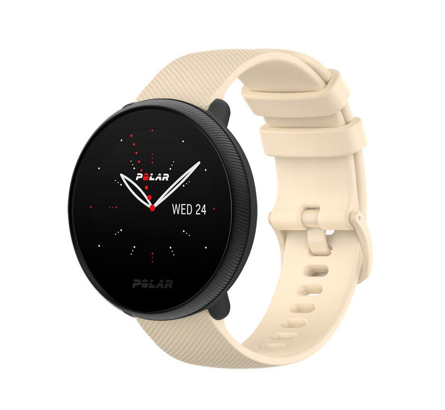 Premium beige silikonerem til Polar Ignite 2 ur