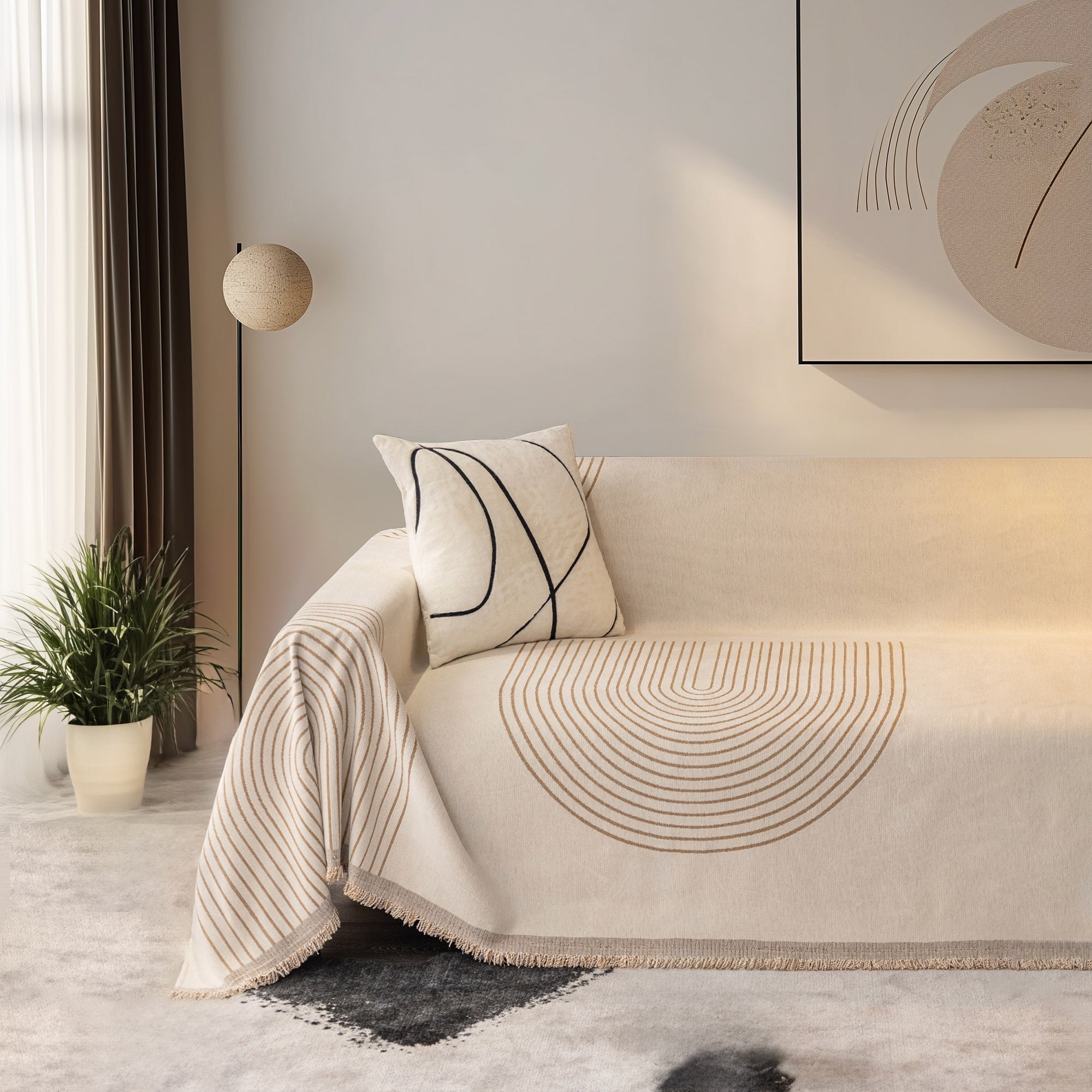 Housse de canapé à motif d’arcs | Ormexis