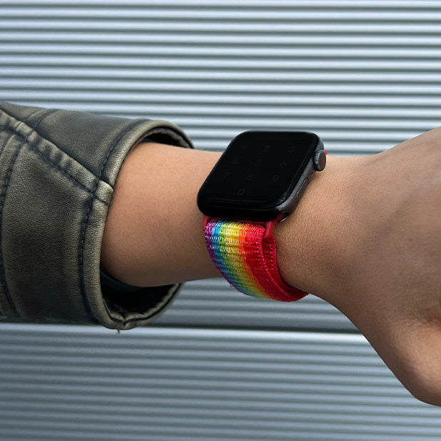 Vibrant Rainbow Nylon Strap For Apple Watch Band Collection
