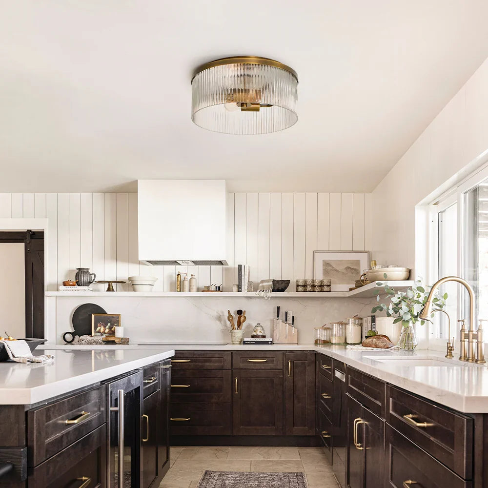 Regency Reeded Glass Flush Mount | Ormexis