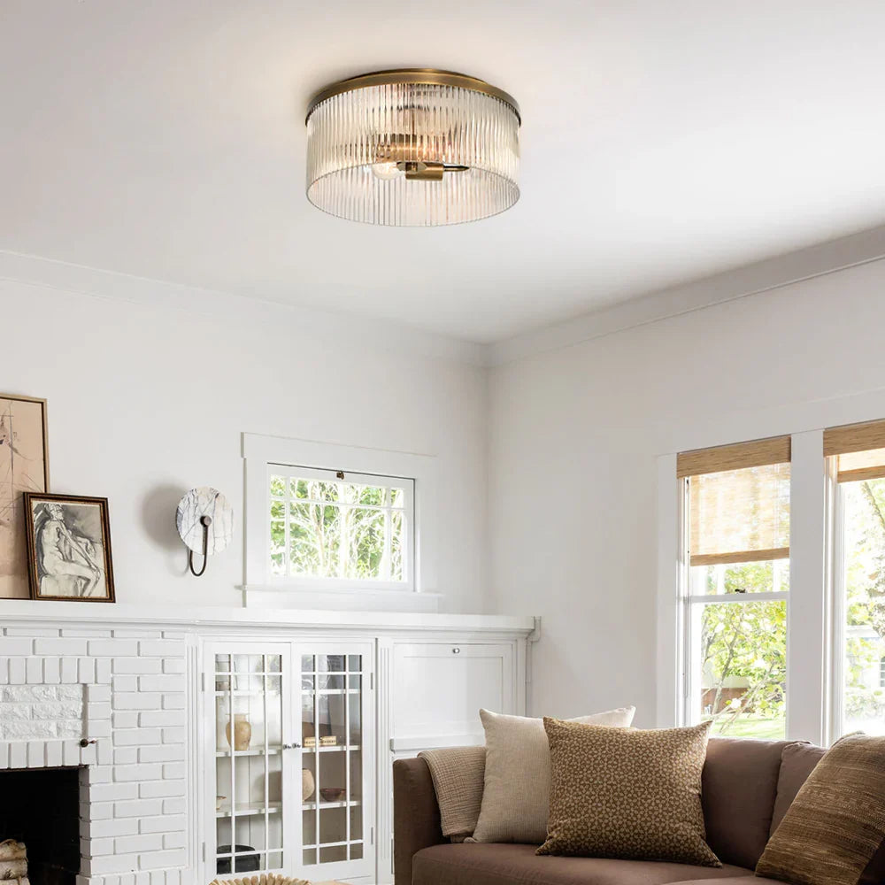 Regency Reeded Glass Flush Mount | Ormexis