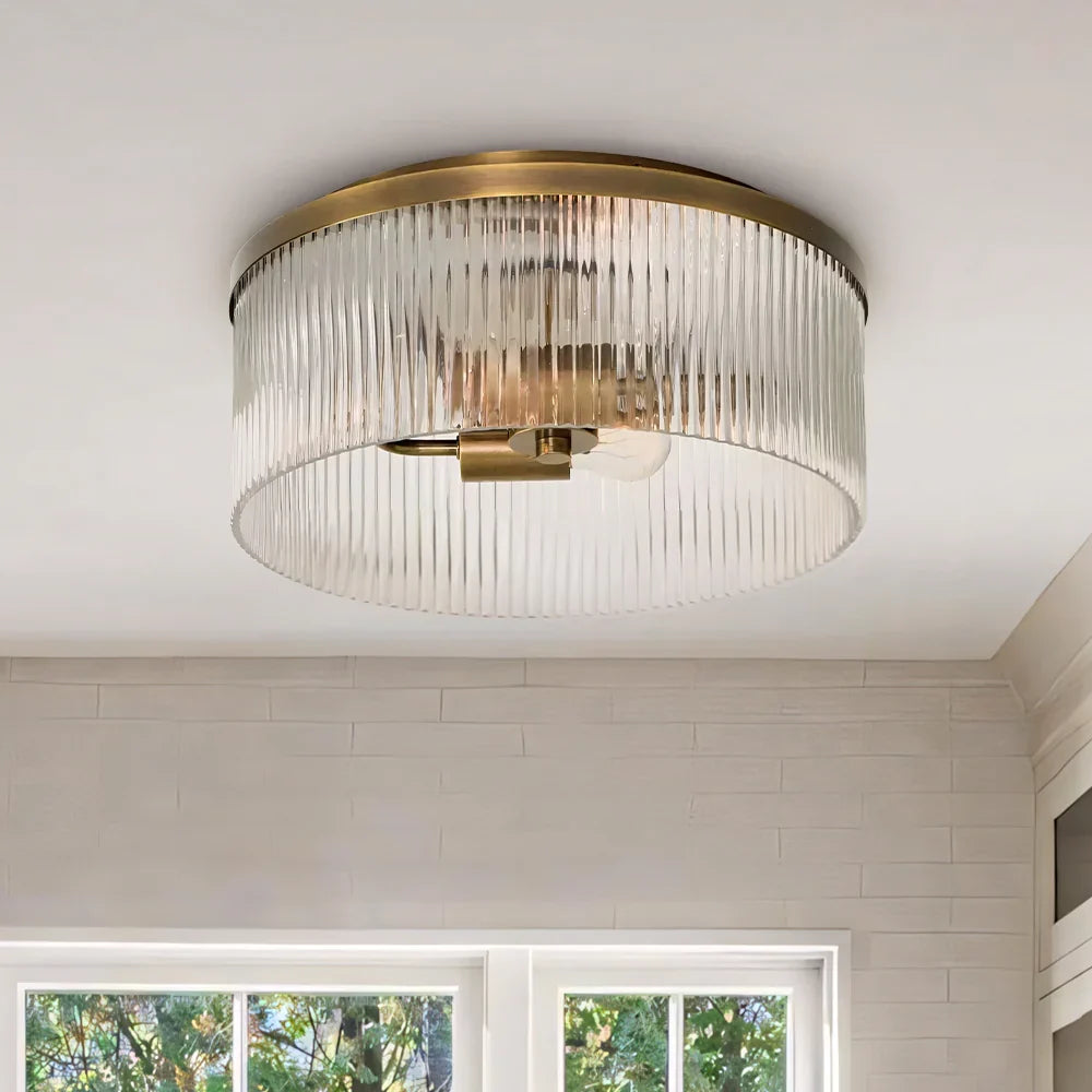 Regency Reeded Glass Flush Mount | Ormexis