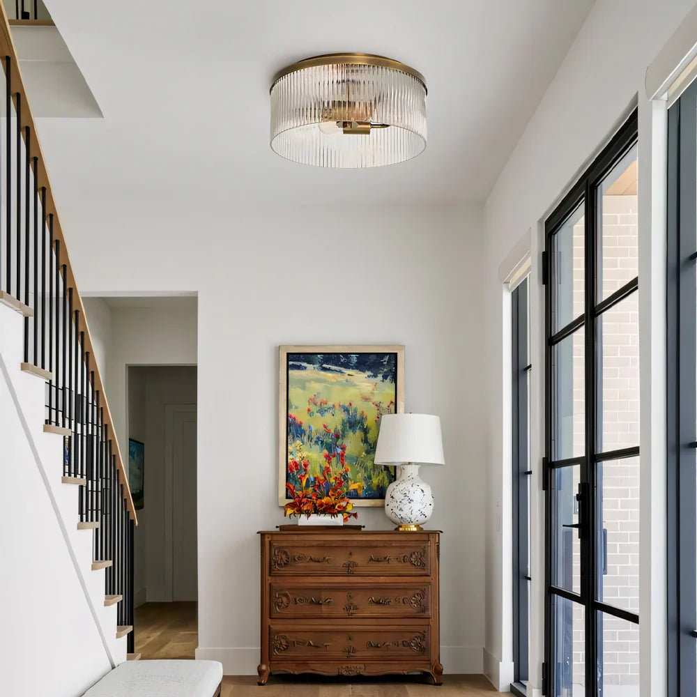 Regency Reeded Glass Flush Mount | Ormexis