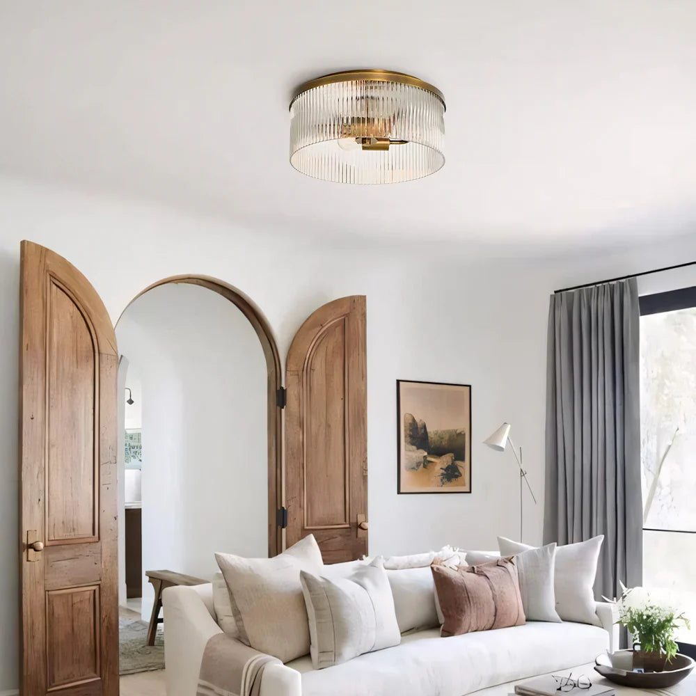 Regency Reeded Glass Flush Mount | Ormexis