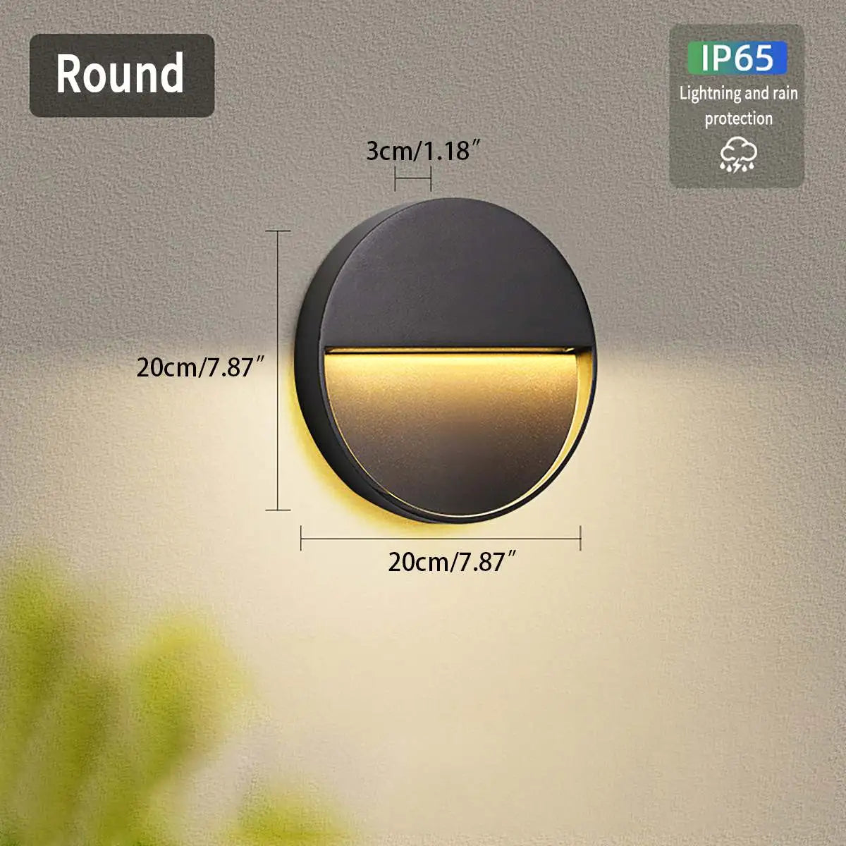 Outdoor Wall Light With Round Or Square Shape Waterproof Exterior Fixture