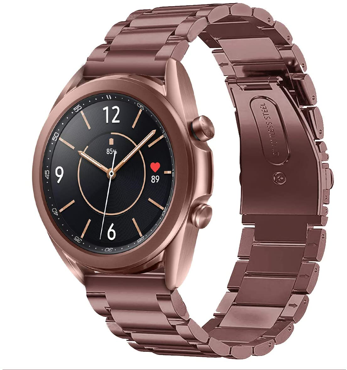 Bronzefarbener Gold-Gliederarmband für Samsung Galaxy Watch 3 41mm