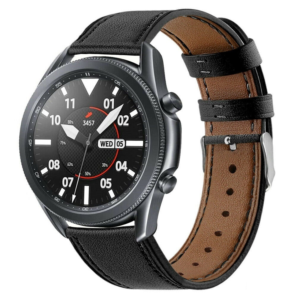 Pasek z czarnej skóry premium do Samsung Galaxy Watch 3 45mm