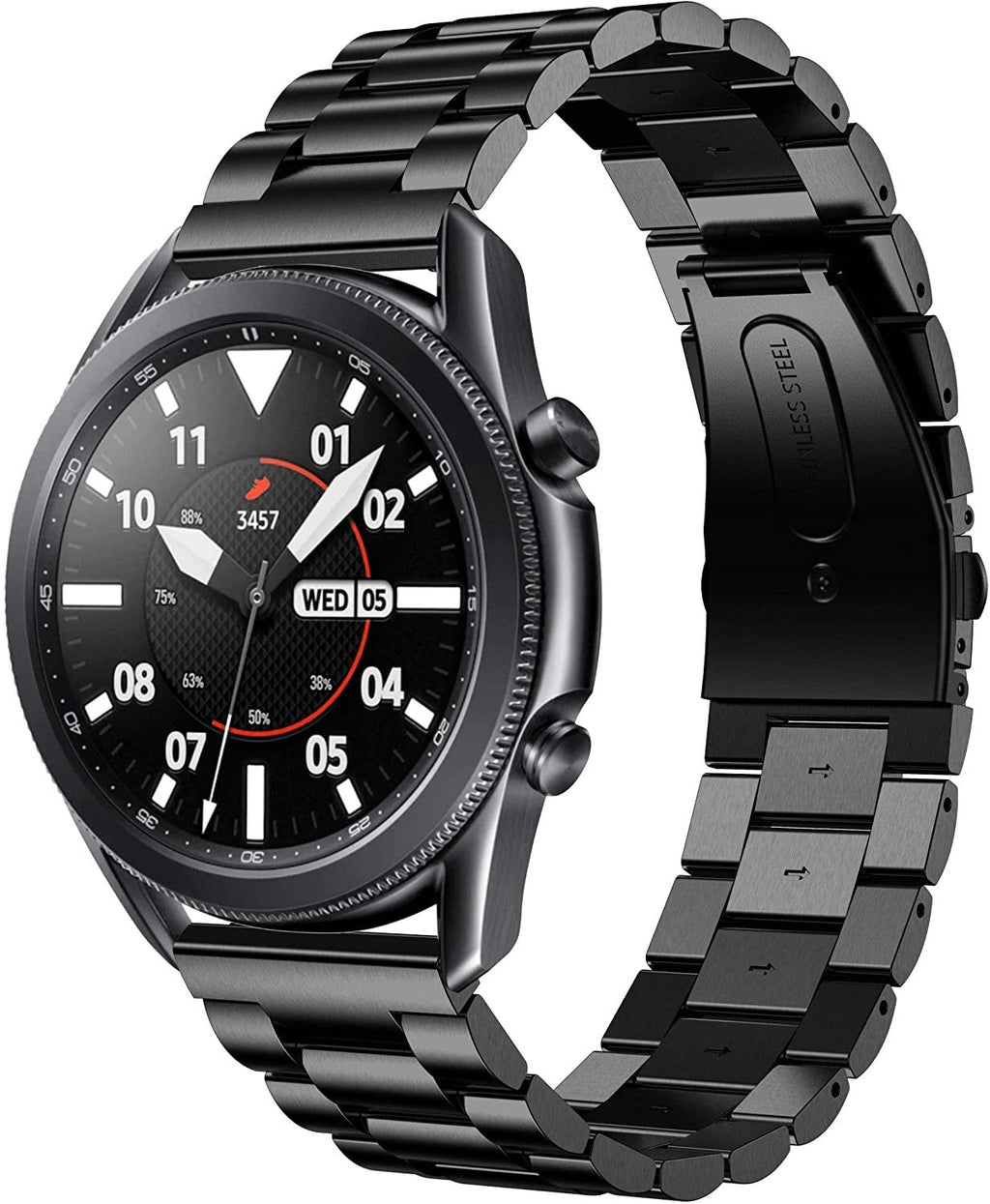 Stainless Steel Black Band For Samsung Galaxy Watch 3 45mm