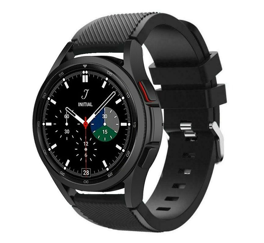 Samsung Galaxy Watch 4 Classic 46 mm fekete szilikon szíjjal, csattal