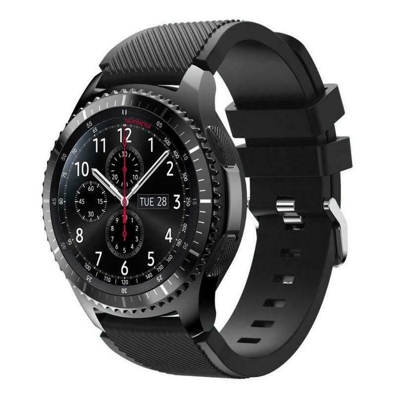 Samsung Gear S3 svart silikonrem erstatningsbånd