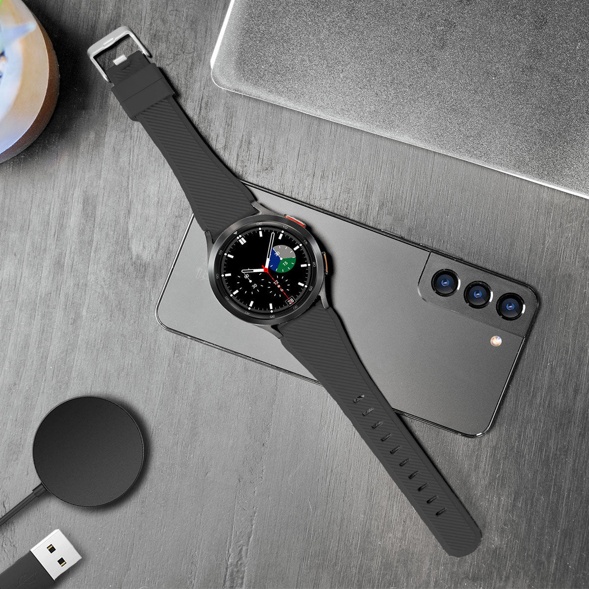 Silikonearmbånd til Samsung Galaxy Watch 6 Classic 47mm sort