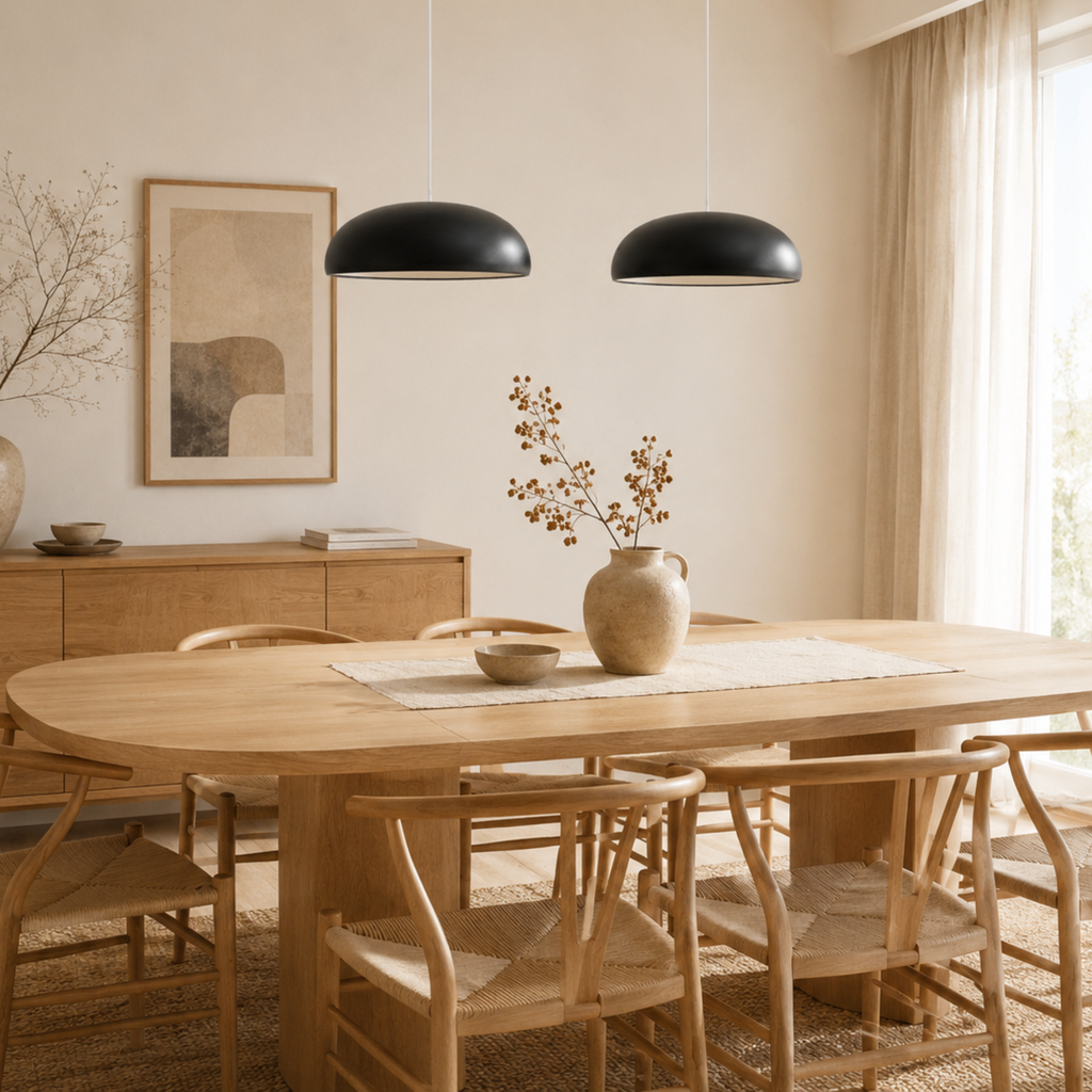 Scandi Minimalist Aluminium Dome Pendant Light | Ormexis