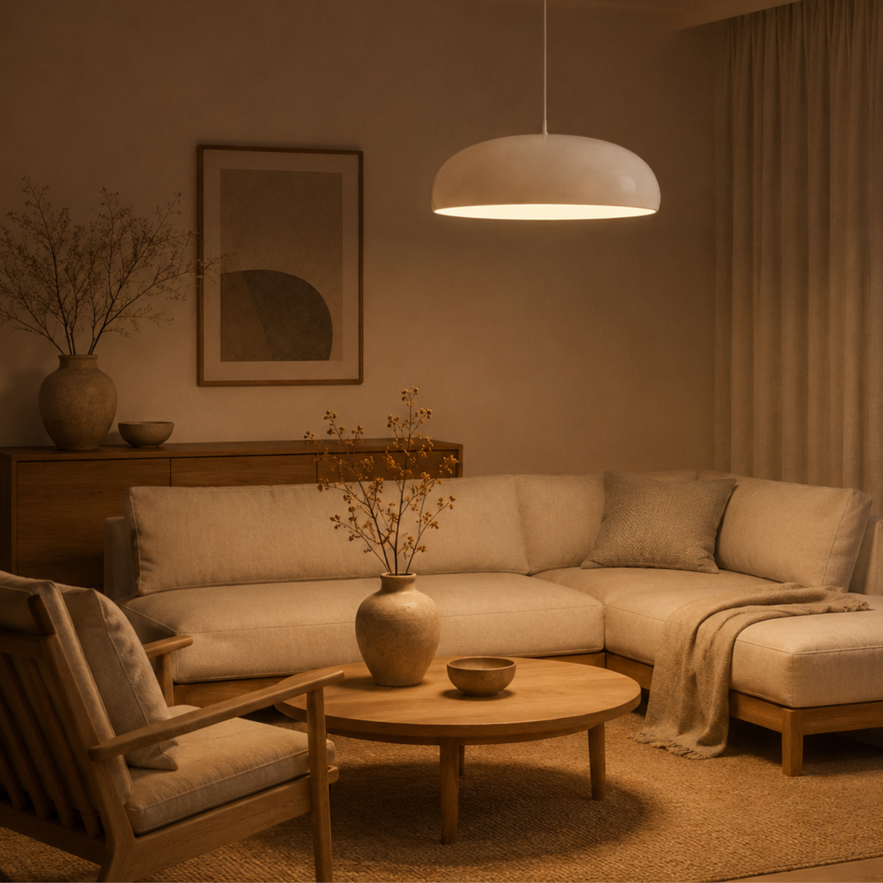 Scandi Minimalist Aluminium Dome Pendant Light | Ormexis